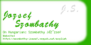 jozsef szombathy business card